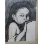 Framed pastel or charcoal, Edward Acland entitled