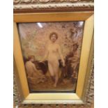 Victorian crystoleum depicting a naked lady