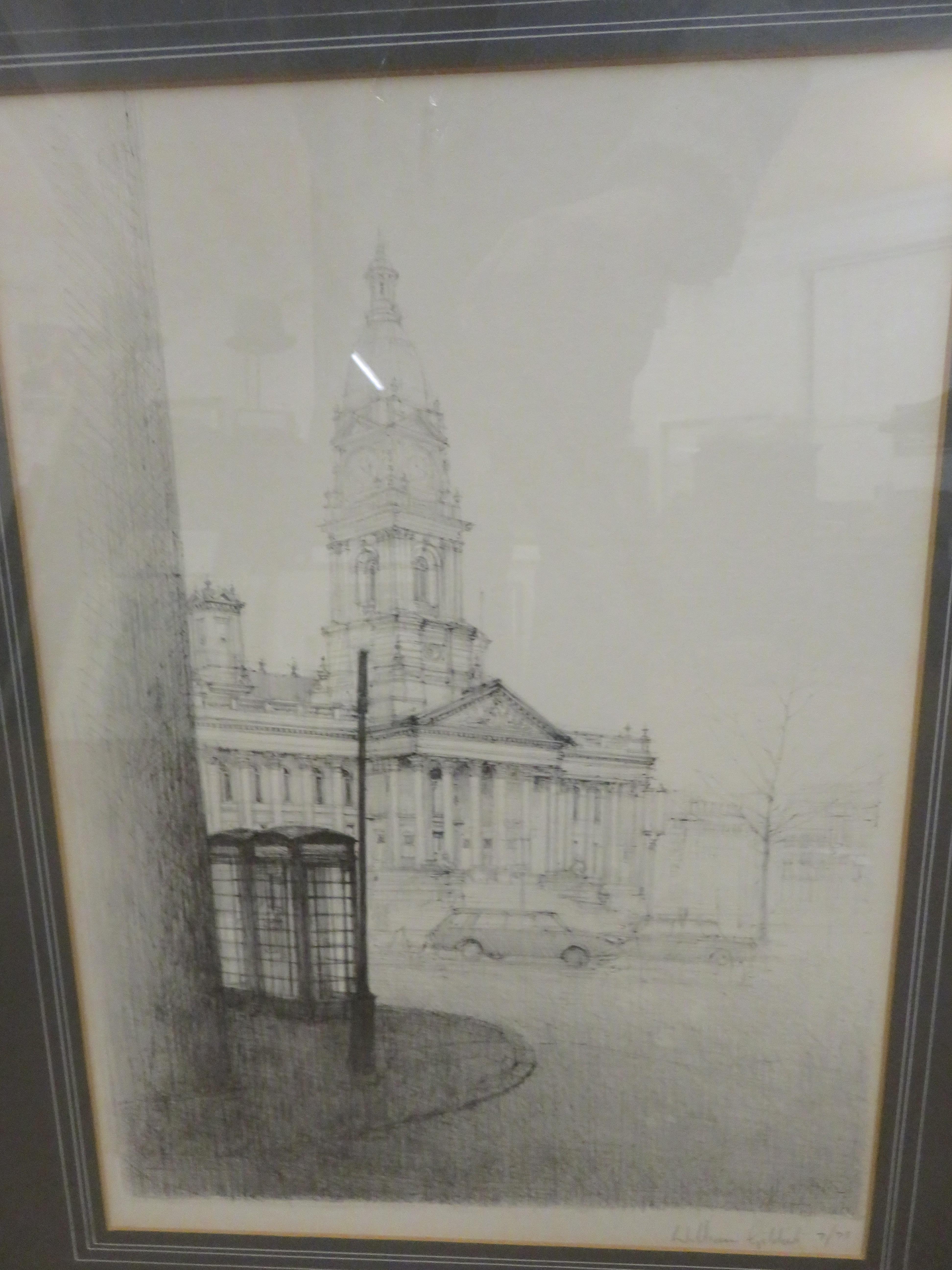 Limited edition print Bolton town hall signed Will