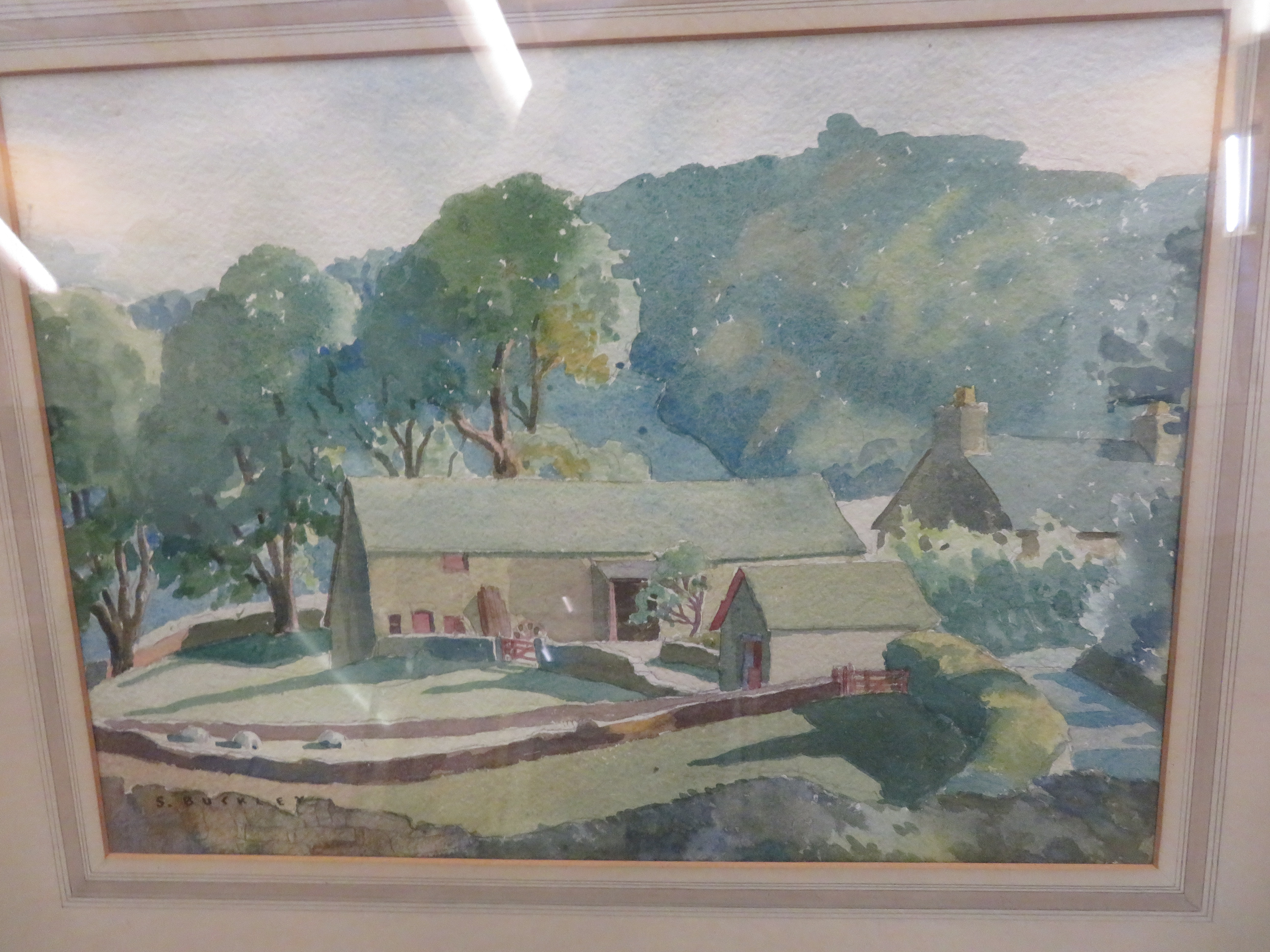 Framed watercolour by S. Buckle