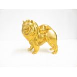 Minton Gold Coloured Lion 25/94. Height 15cm