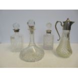 Thomas Webb decanter together with 3 others