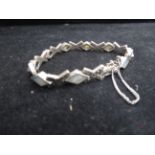 Silver & stone bracelet