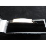 Boxed silver bangle with mother of pearl