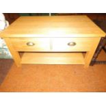 Modern oak coffee table with drawers