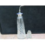 Silver & enamel perfume bottle & 1 other