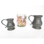 Large Victorian Jug together with 2 Pewter Jugs