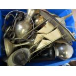 Heavy box of brass ware