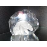 Signed glass paper weight