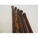 5 Wooden walking sticks