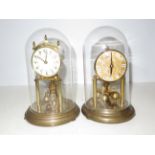 2x Anniversary clocks, 1 with glass dome