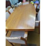 Solid oak board-room table with 6 arm chairs, poss