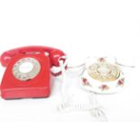 Royal Albert telephone together with a retro telep