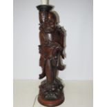 Large wooden oriental lamp Height 60 cm