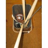 Bucket to include cameras, croquet mallets & other