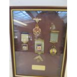 4x Cased Royal masonic jewels with a plaque Alfred