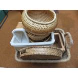 Collection of seagrass & wicker baskets