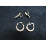 2x Sets of 9ct gold earrings