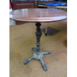 Pub table with cast metal base