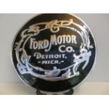 Large black & aluminium ford sign Diameter 49 cm