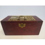 Mahogany box with brass work (with key)