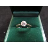 Solitaire diamond 9ct Gold ring, diamond size appr