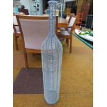 Large metal wine bottle decoration piece