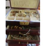 3 Draw jewellery box & contents