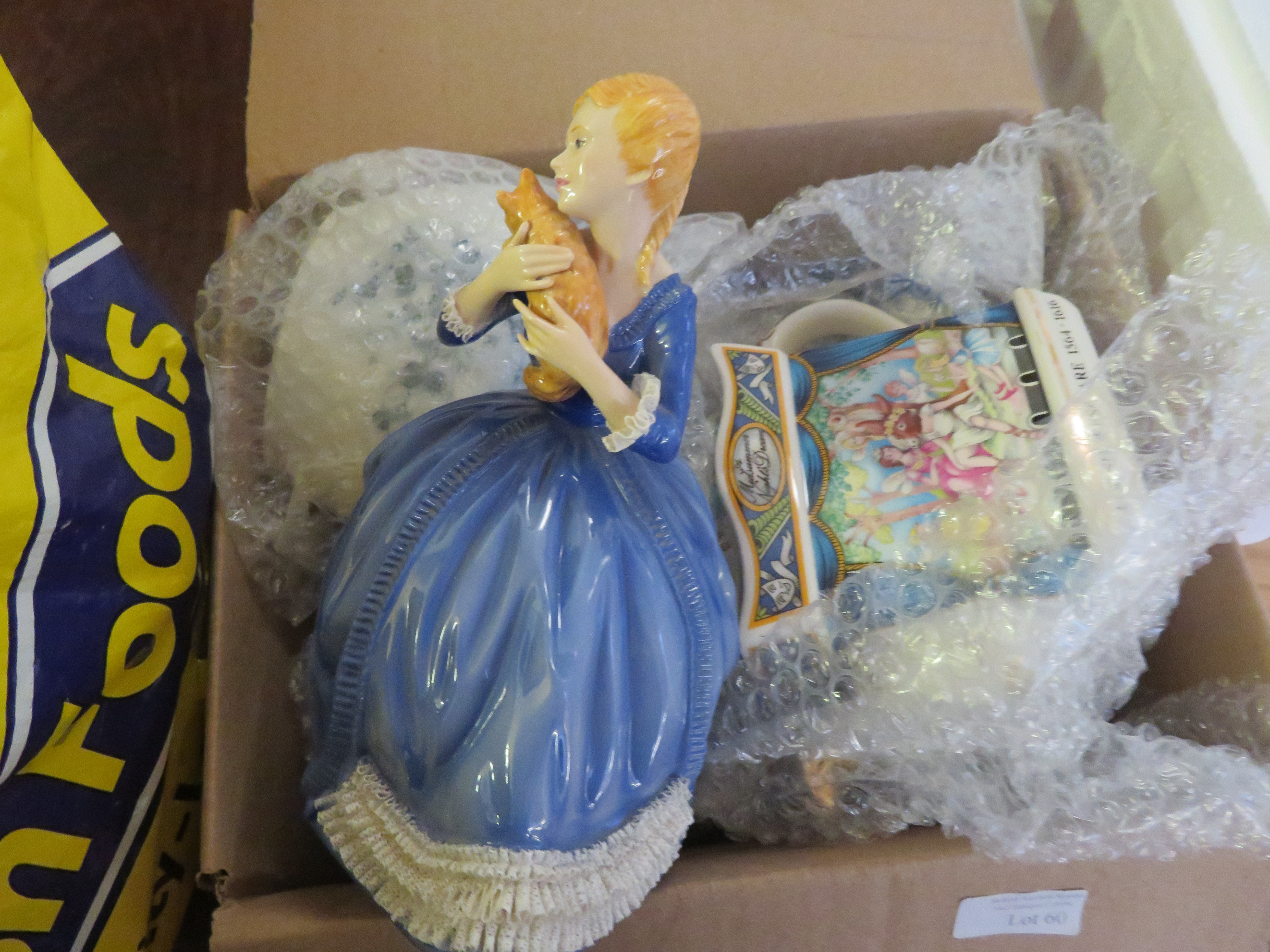 Box of ceramics to include novelty teapot