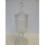 Large cut crystal trophy possibly Waterford inscri