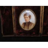 Victorian Cased hand painted portrait