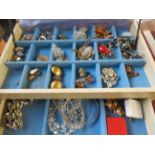 Jewellery box & costume jewellery contents