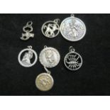 7 Silver fobs st Christopher birth signs