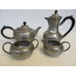 Hammered pewter tea & coffee set