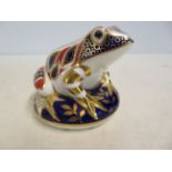 Royal crown derby frog paper weight, gold stopper