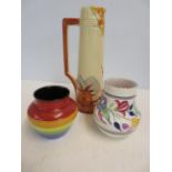 Poole vase, Carlton ware vase together with tall h