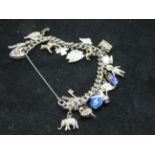 Silver charm bracelet