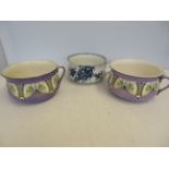 2x Devon ware fieldings chamber pots together with