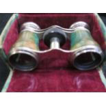 Cased set of vintage opera glasses