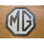 Cast iron MG sign