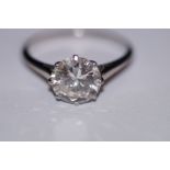Approximately 2.4 carat solitaire diamond ring, se