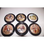 6 Mounted Pratt ware pot lids