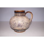 Early 20th century jug depicting birds. Unsigned,