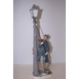 Lladro model of a lamp lighter 47cm