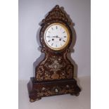 Henry Marc, Rosewood mantle clock inlaid with moth