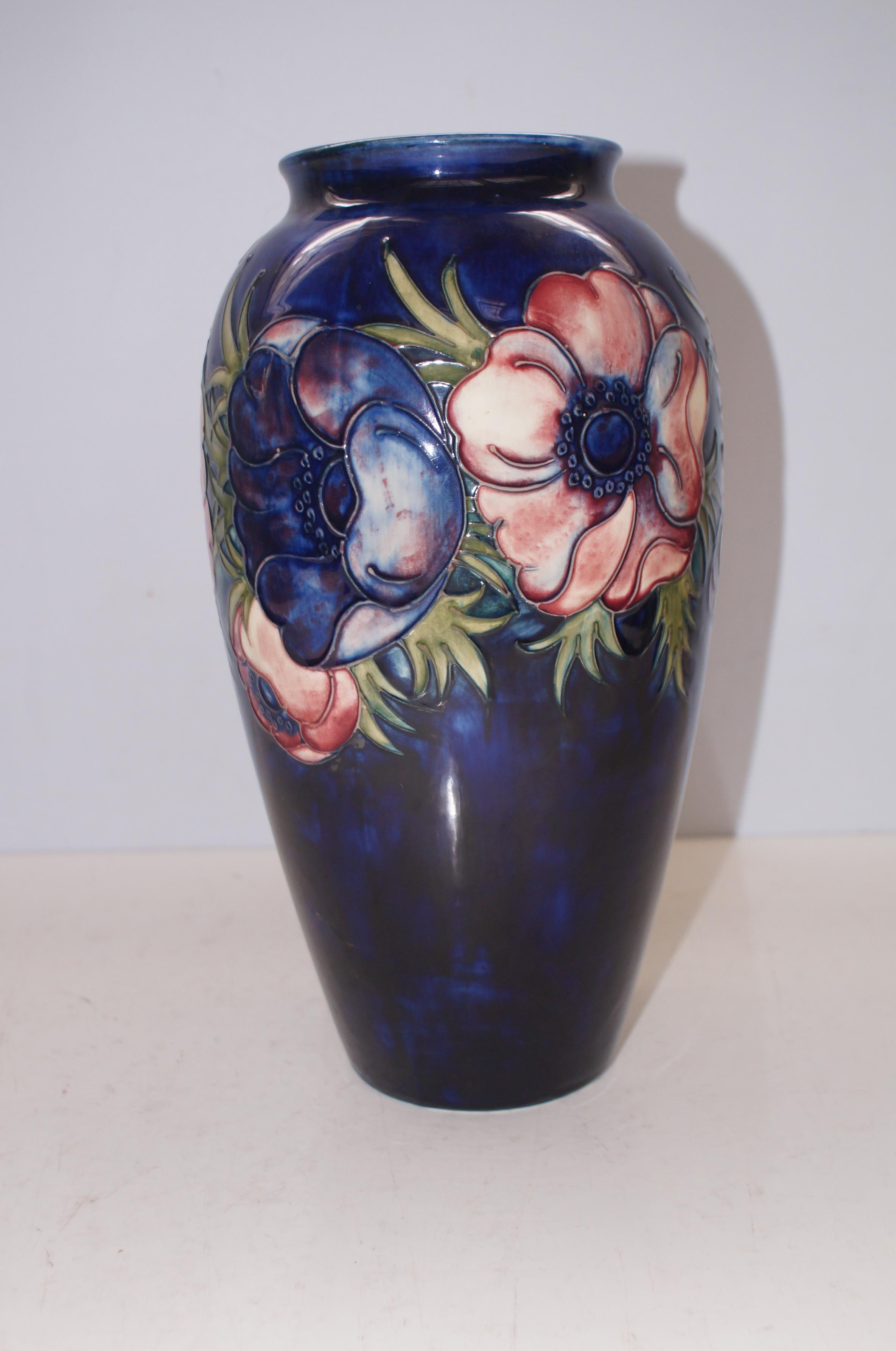 Large Moorcroft Vase Anemone Pattern with original - Image 2 of 4