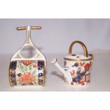 Royal Crown Derby watering can and lawn mower