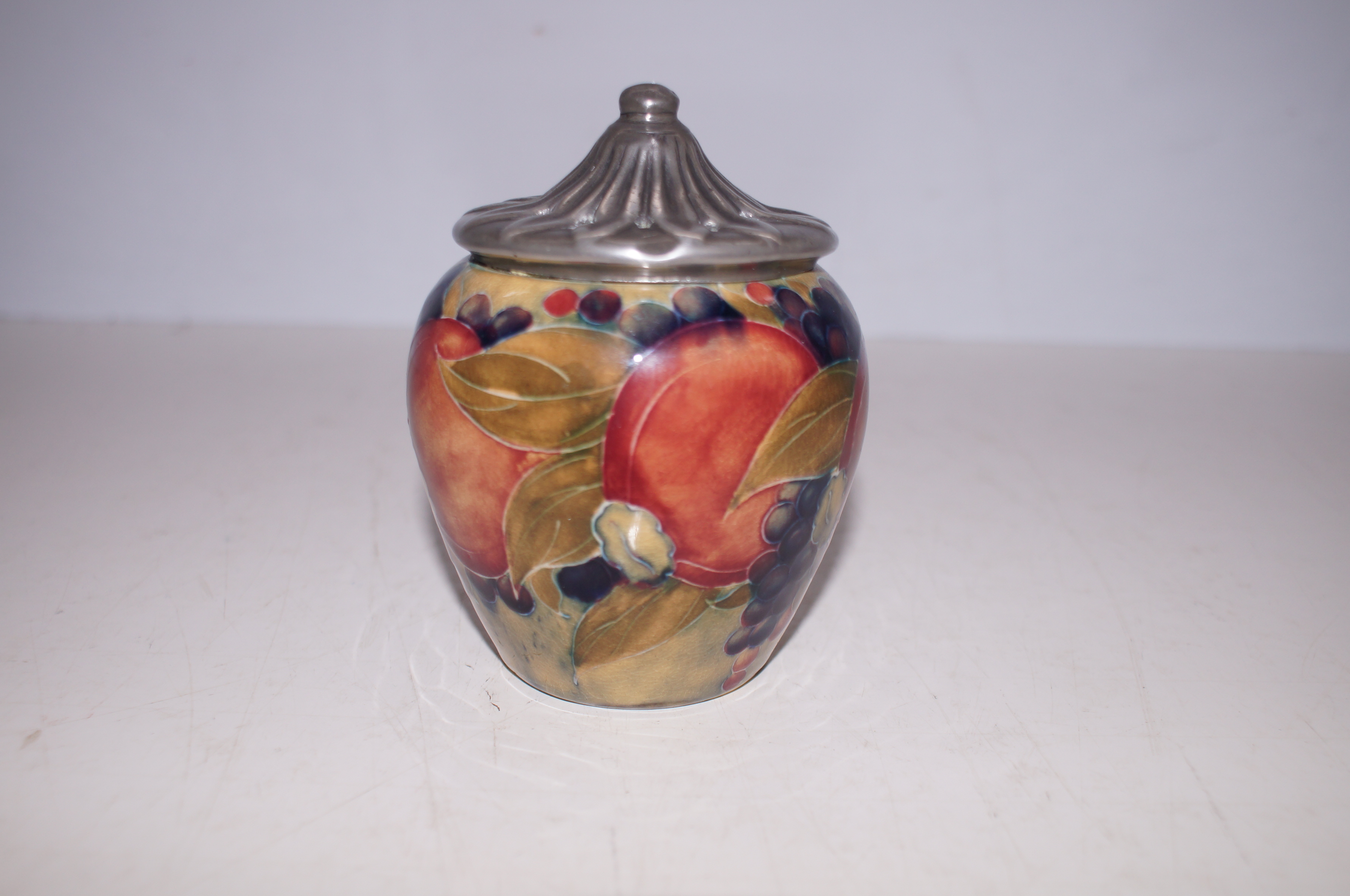 Moorcroft pomegranate, made for Liberty lidded jar