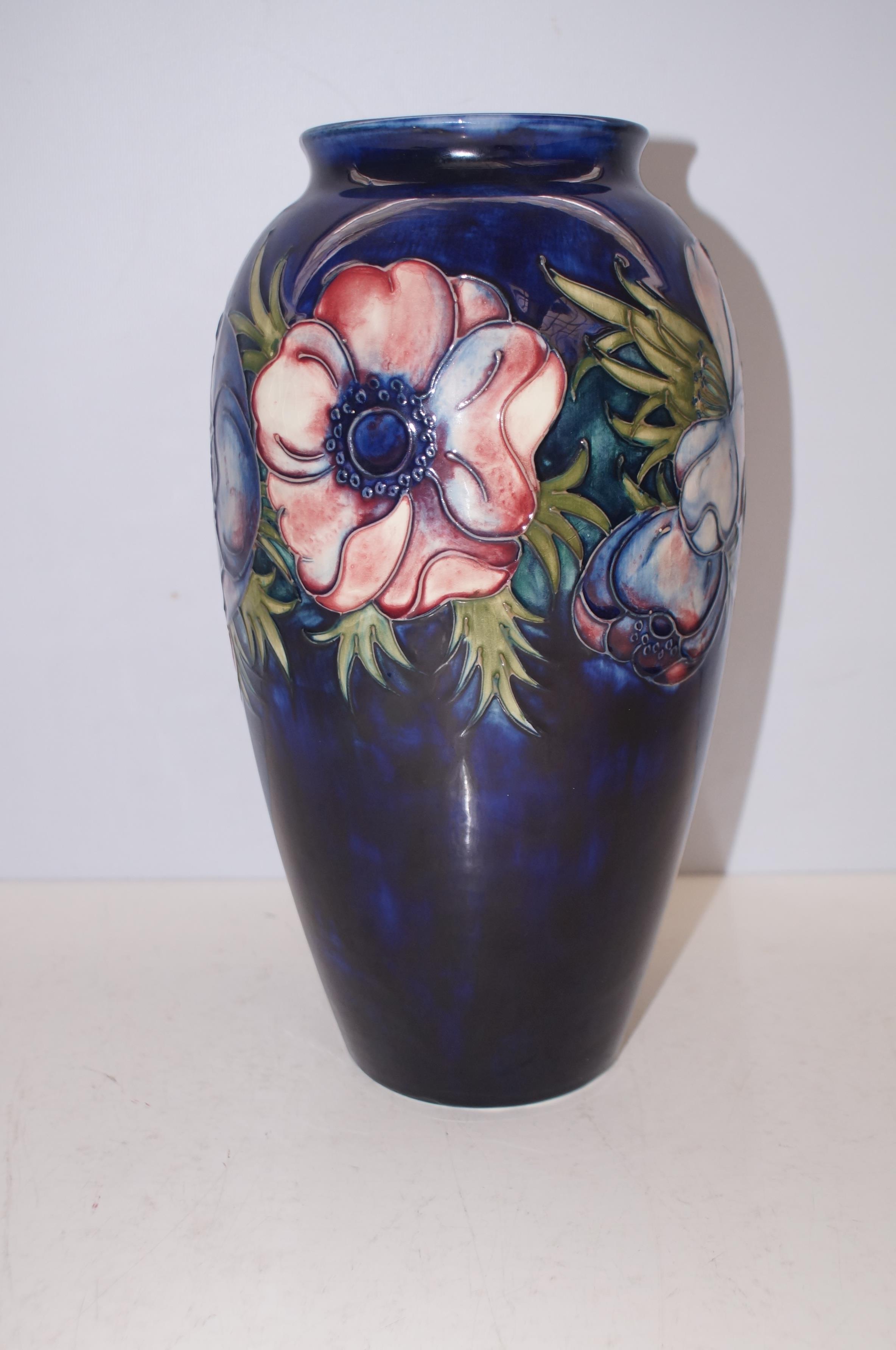 Large Moorcroft Vase Anemone Pattern with original