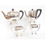 Silver four piece tea set Weight 1776g